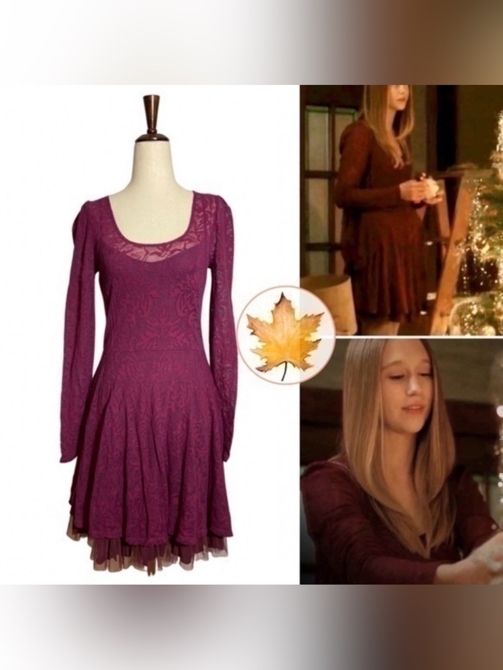 Free People • Fit & Flare Floral Lace Dress Boysenberry S ASO Violet Harmon